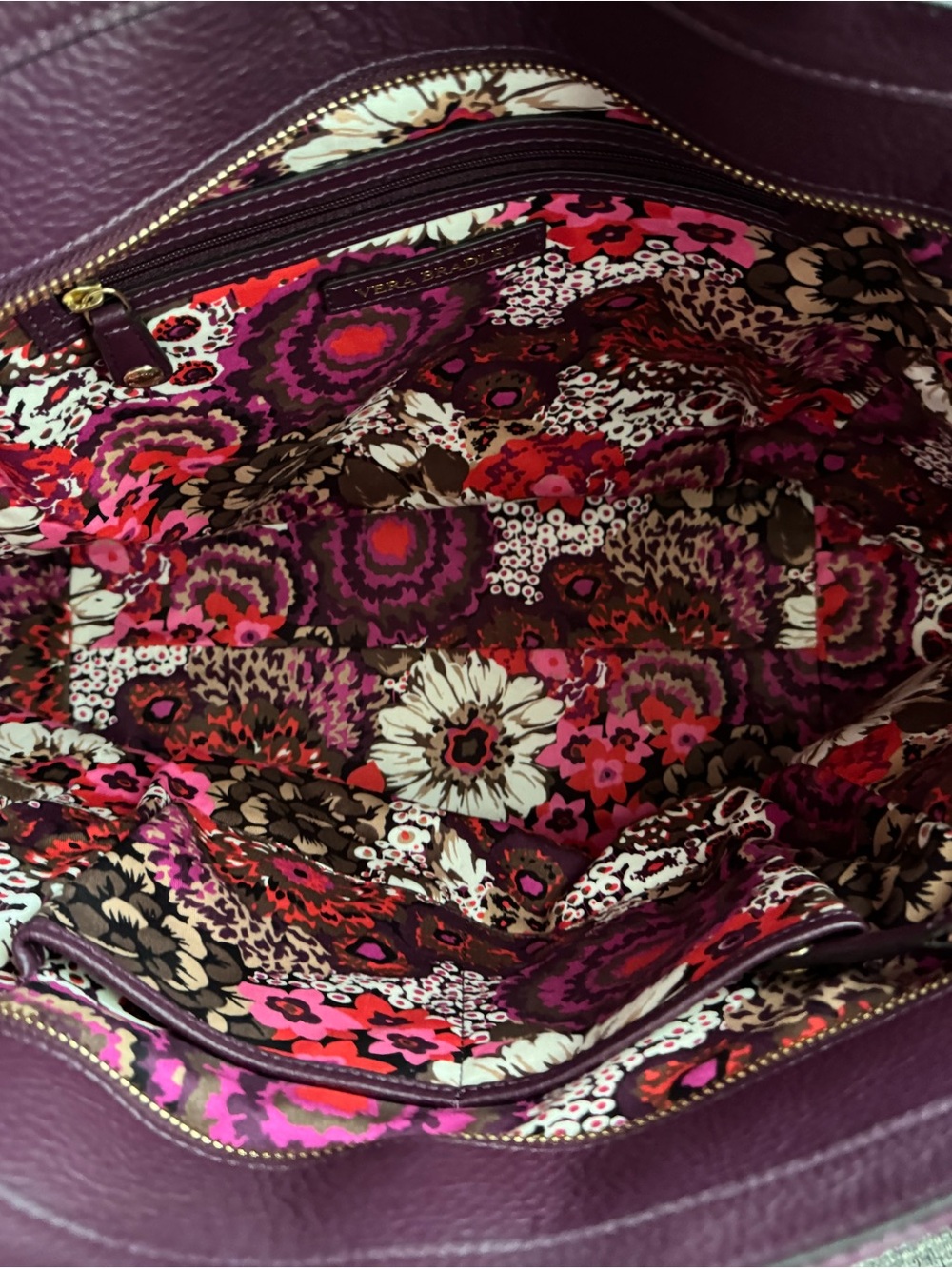 Vera Bradley Quilted Tote in Plum - Picture 8 of 8